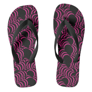 Chanclas Remolinos de túnel abstracto rosa negro