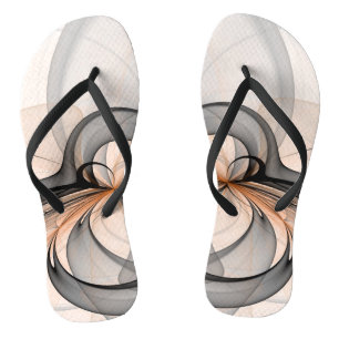 Chanclas Resumen Antracita Grey Siena Arte Fractal Moderno