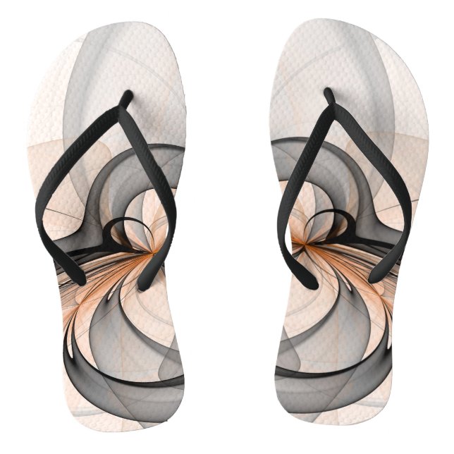 Chanclas Resumen Antracita Grey Siena Arte Fractal Moderno (Plantilla)