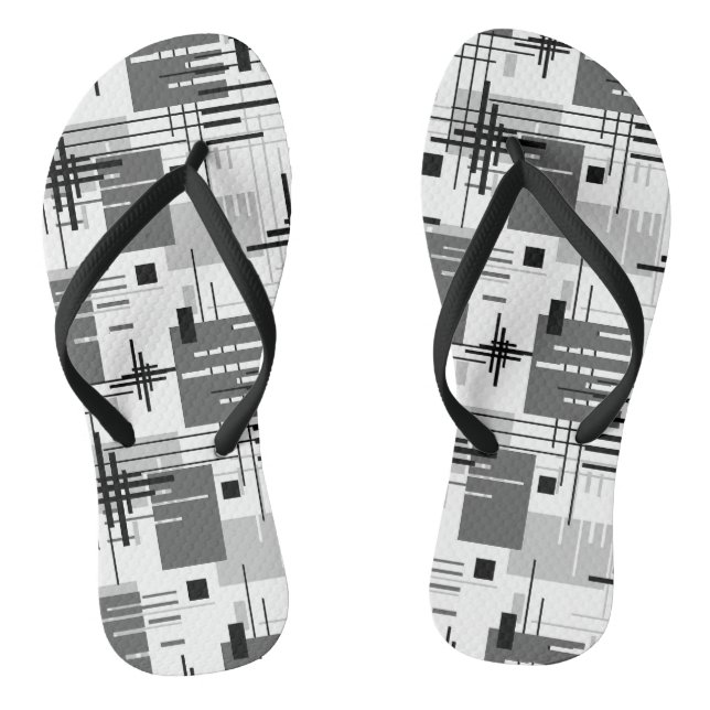 Chanclas Resumen de formas geométricas modernas rayadas de  (Plantilla)