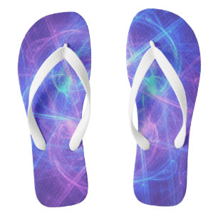 Chanclas Resumen de fractal azul y rosa