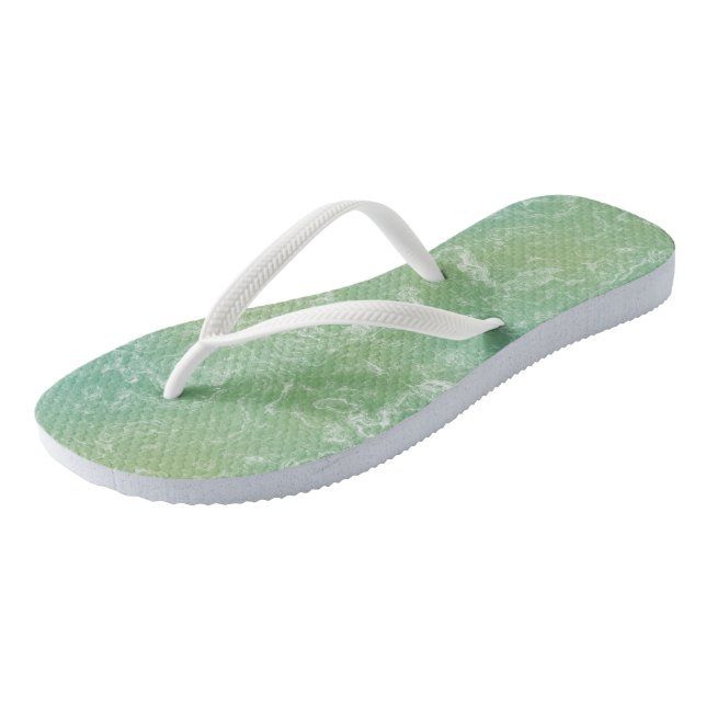 Chanclas Resumen de giro de mármol verde y blanco (Angular)