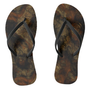 Chanclas Resumen de mármol de oro y óxido