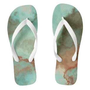 Chanclas Resumen de mármol turquesa