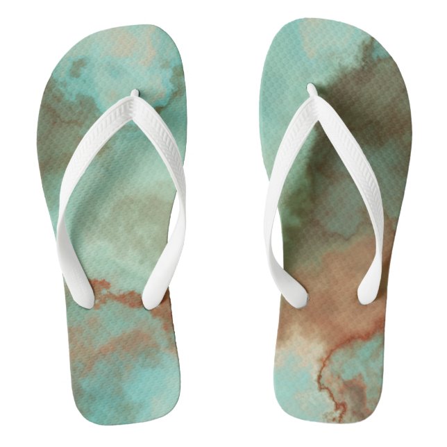 Chanclas Resumen de mármol turquesa (Plantilla)