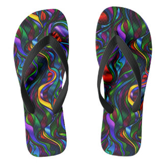Chanclas Resumen de vidrio manchado psicodélico