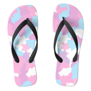Chanclas Resumen del Camo Blanco Azul Rosa