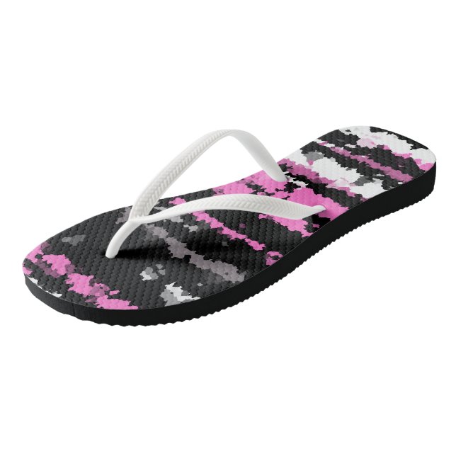 Chanclas resumen en blanco y negro rosa (Angular)