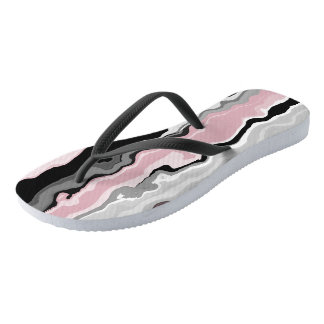 Chanclas resumen en blanco y negro rosa