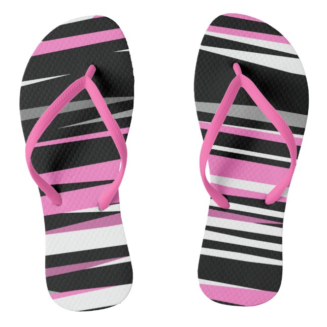 Chanclas resumen en blanco y negro rosa (Plantilla)
