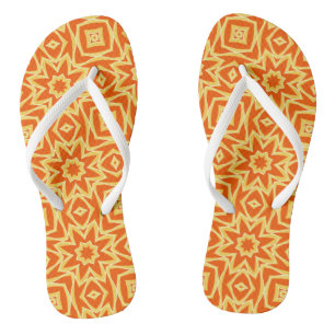 Chanclas Resumen Estrella Geométrica Naranja y Flip Flop do