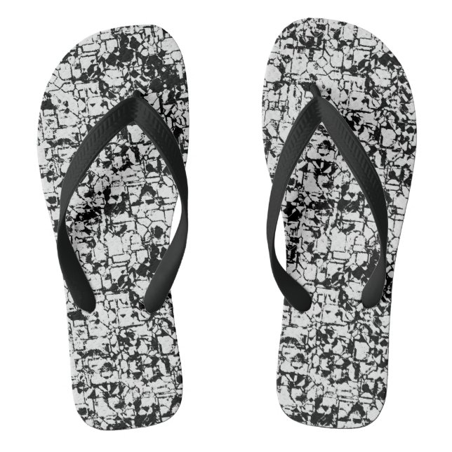 Chanclas Resumen geométrico en blanco y negro (Plantilla)