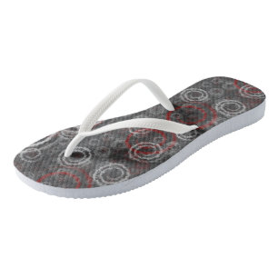 Chanclas Resumen geométrico rojo y gris