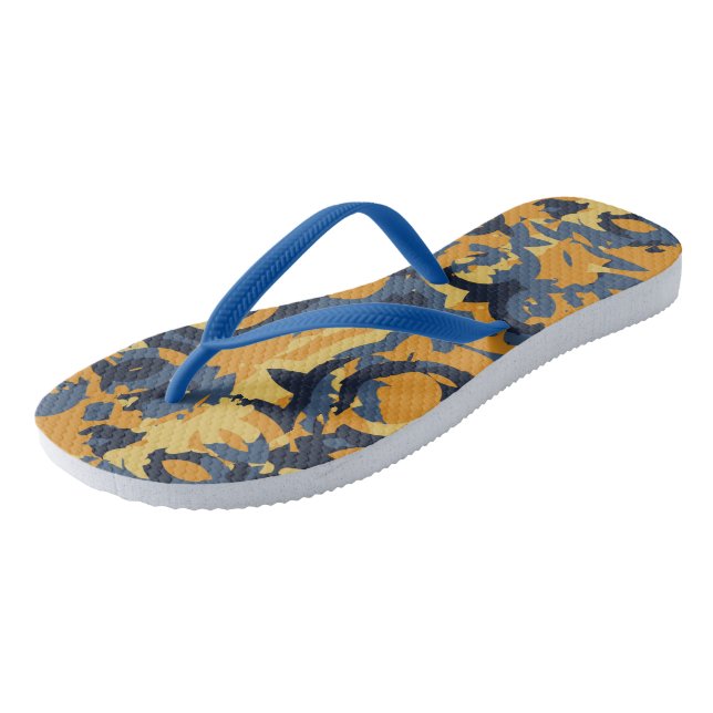 Chanclas Resumen gris azul y amarillo (Angular)