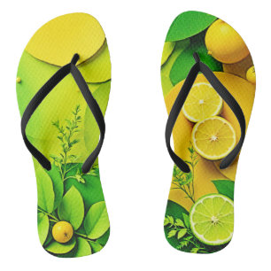 Chanclas Resumen Lemon Lime Nature Art