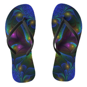 Chanclas Resumen luminoso colorido de fractal trippy modern