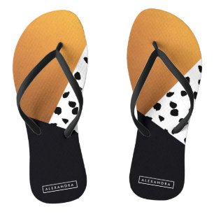 Chanclas Resumen negro y dorado