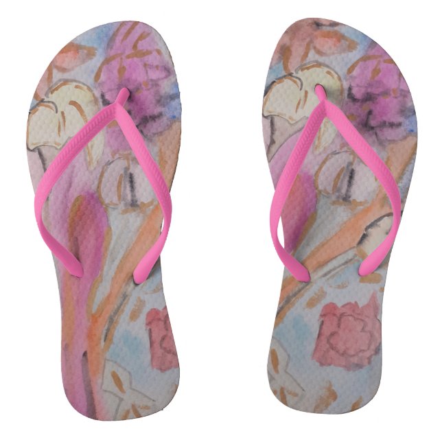 Chanclas Resumen Pastel Floral (Plantilla)