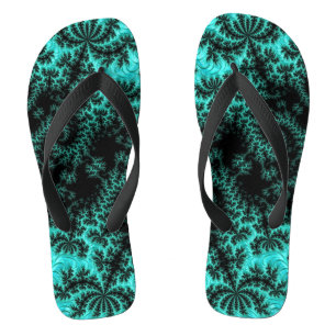 Chanclas Resumen Patrón fractal verde negro