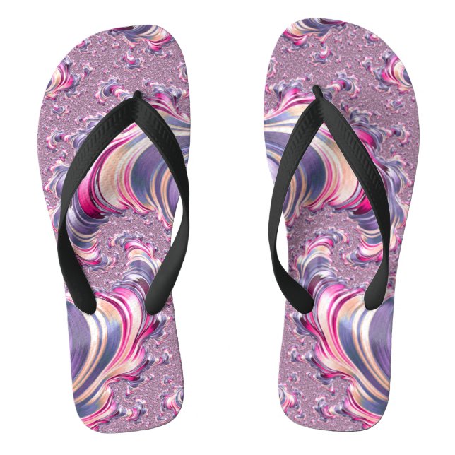 Chanclas Resumen Pink Purple Spiral Fractal (Plantilla)