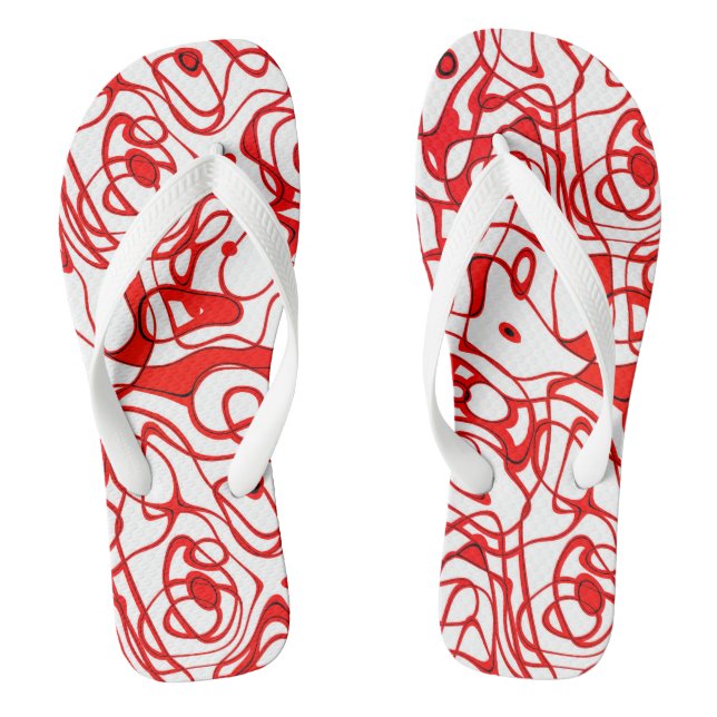 Chanclas Resumen rojo, negro y blanco (Plantilla)