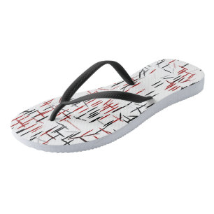 Chanclas Resumen rojo y blanco negro