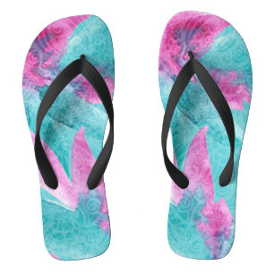 Chanclas Resumen rosa turquesa en Hawái