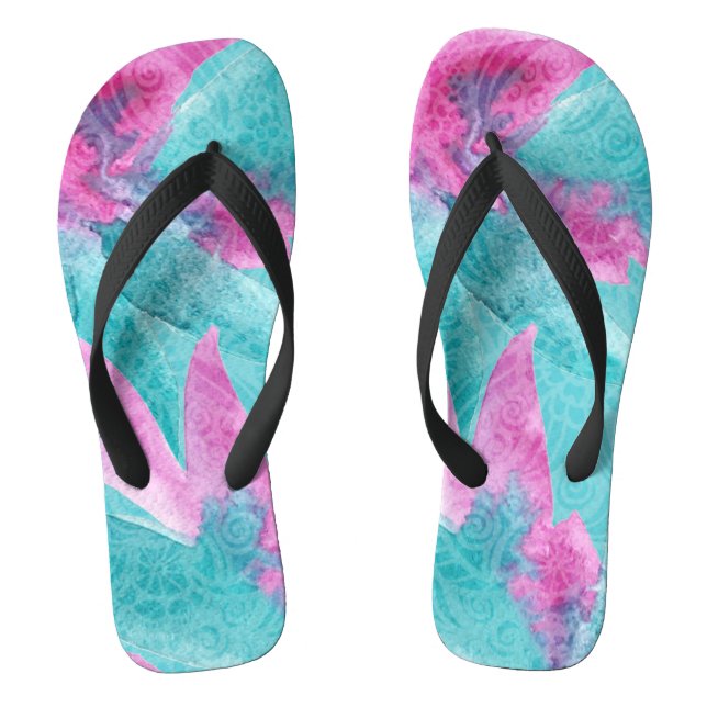 Chanclas Resumen rosa turquesa en Hawái (Plantilla)