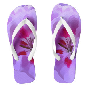 Chanclas Resumen Rosa Violeta Flor Hibiscus