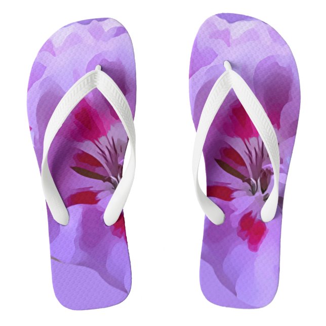 Chanclas Resumen Rosa Violeta Flor Hibiscus (Plantilla)