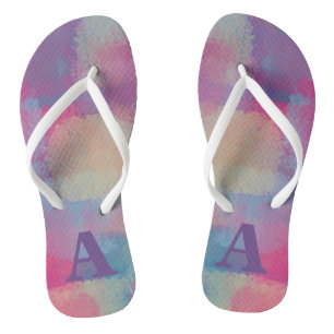 Chanclas Resumen rosa y púrpura del mosaico Pastel