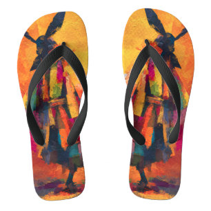 Chanclas Resumen Samurai Warrior Silhouette