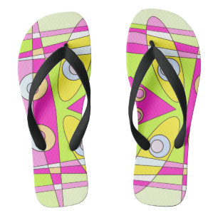 Chanclas Resumen Surfing Bright Pink Green Bubblegegum