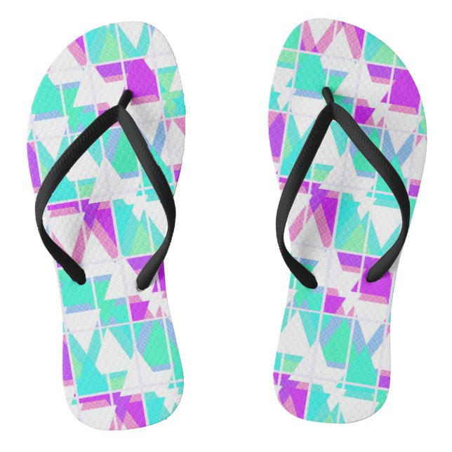 Chanclas Resumen triángulos patrón geométrico moderno blanc (Plantilla)