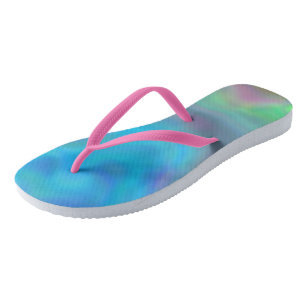 Chanclas Resumen turquesa y púrpura