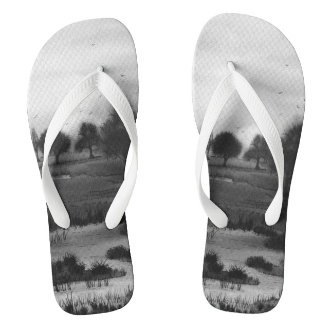 Chanclas resumen único en blanco y negro (Plantilla)