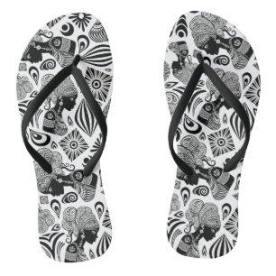 Chanclas Retrato de niña africana tatuaje tribal
