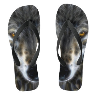 Chanclas Retrato Inspirador de Lobo Salvaje