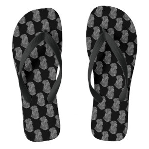 Chanclas retrato mascota original del perro labrador negro