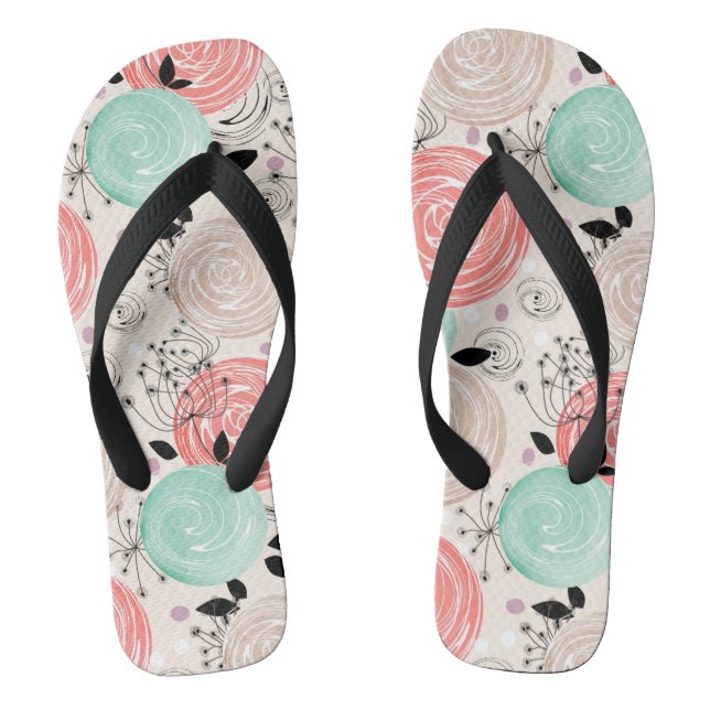 Chanclas Retro, rosas (Plantilla)