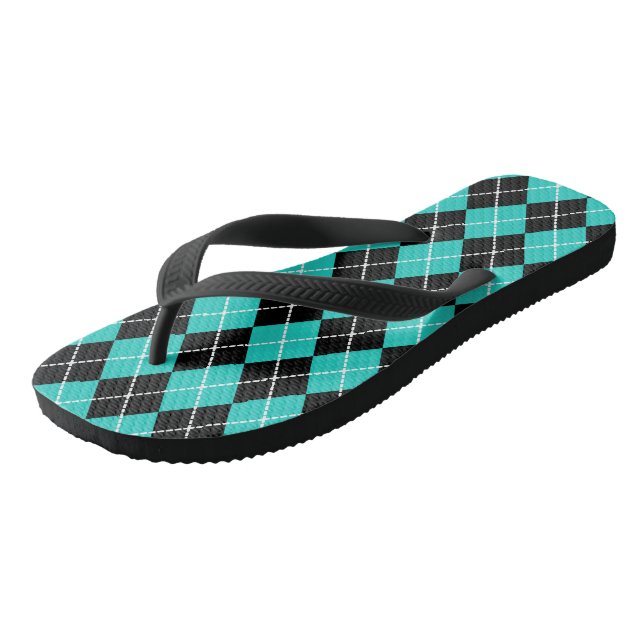 Chanclas Retro Turquesa Argyle (Angular)