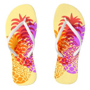 Chanclas Reversible tropical hawaiano de la piña de Momona