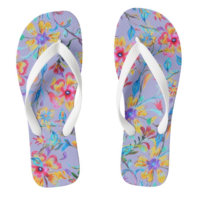 Chanclas Revuelta de flores silvestres 2 (Plantilla)