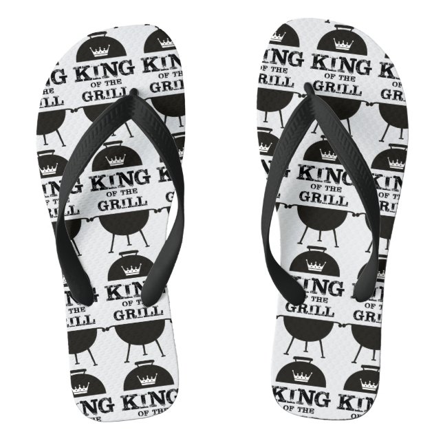 Chanclas Rey Del Grill, Corona Blanca Negra (Plantilla)