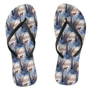 Chanclas Rhodesian Ridgeback Deja que nieve Navidad