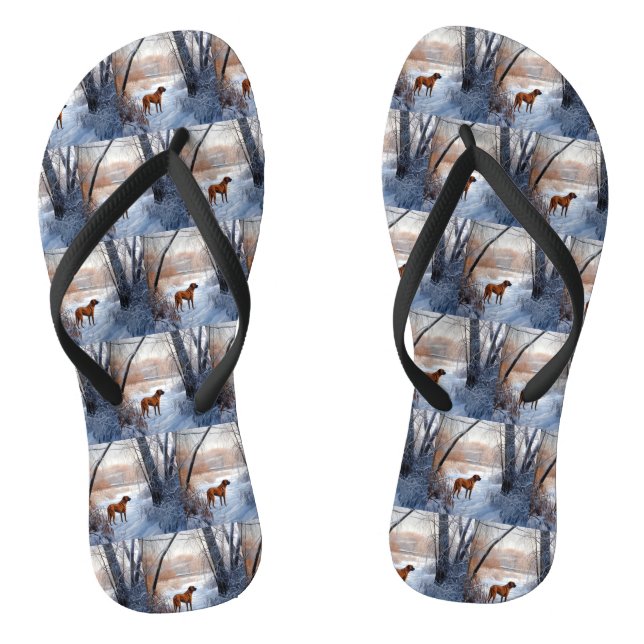 Chanclas Rhodesian Ridgeback Deja que nieve Navidad (Plantilla)
