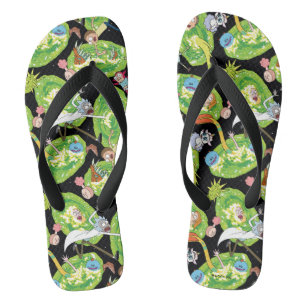 Chanclas RICK AND MORTY™   Patrón de caída a través de port