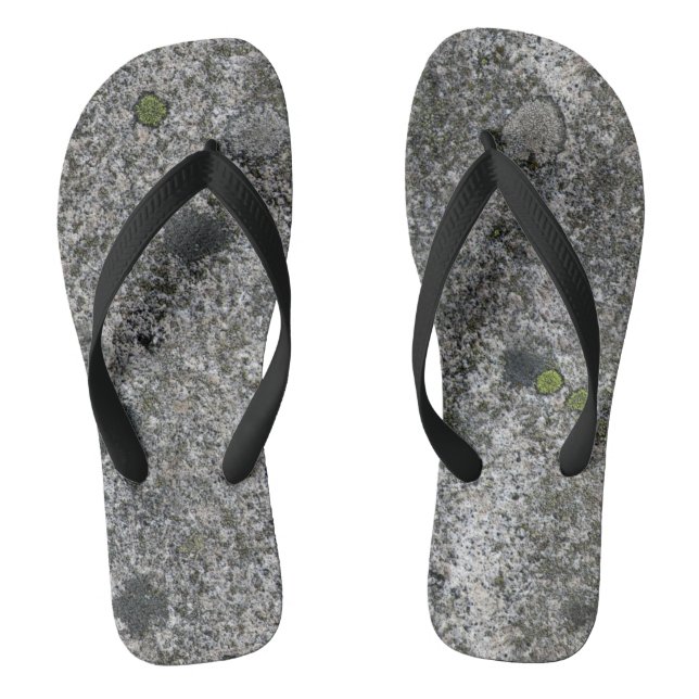 Chanclas Roca gris del granito con el musgo verde (Plantilla)