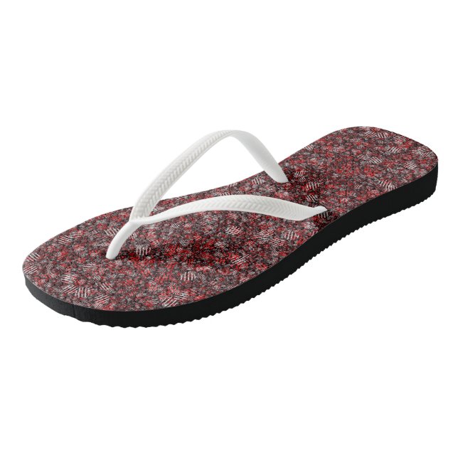 Chanclas Rojo Blanco y Negro abstracto geométrico (Angular)