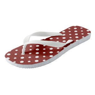 Chanclas Rojo de grano con puntos blancos
